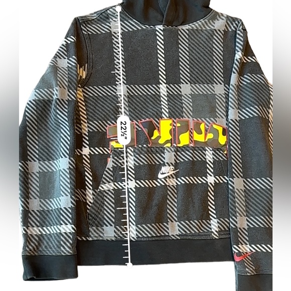 Nike Kids Black and Gray Striped Sweatshirt with Pocket Size Large - Picture 6 of 9
